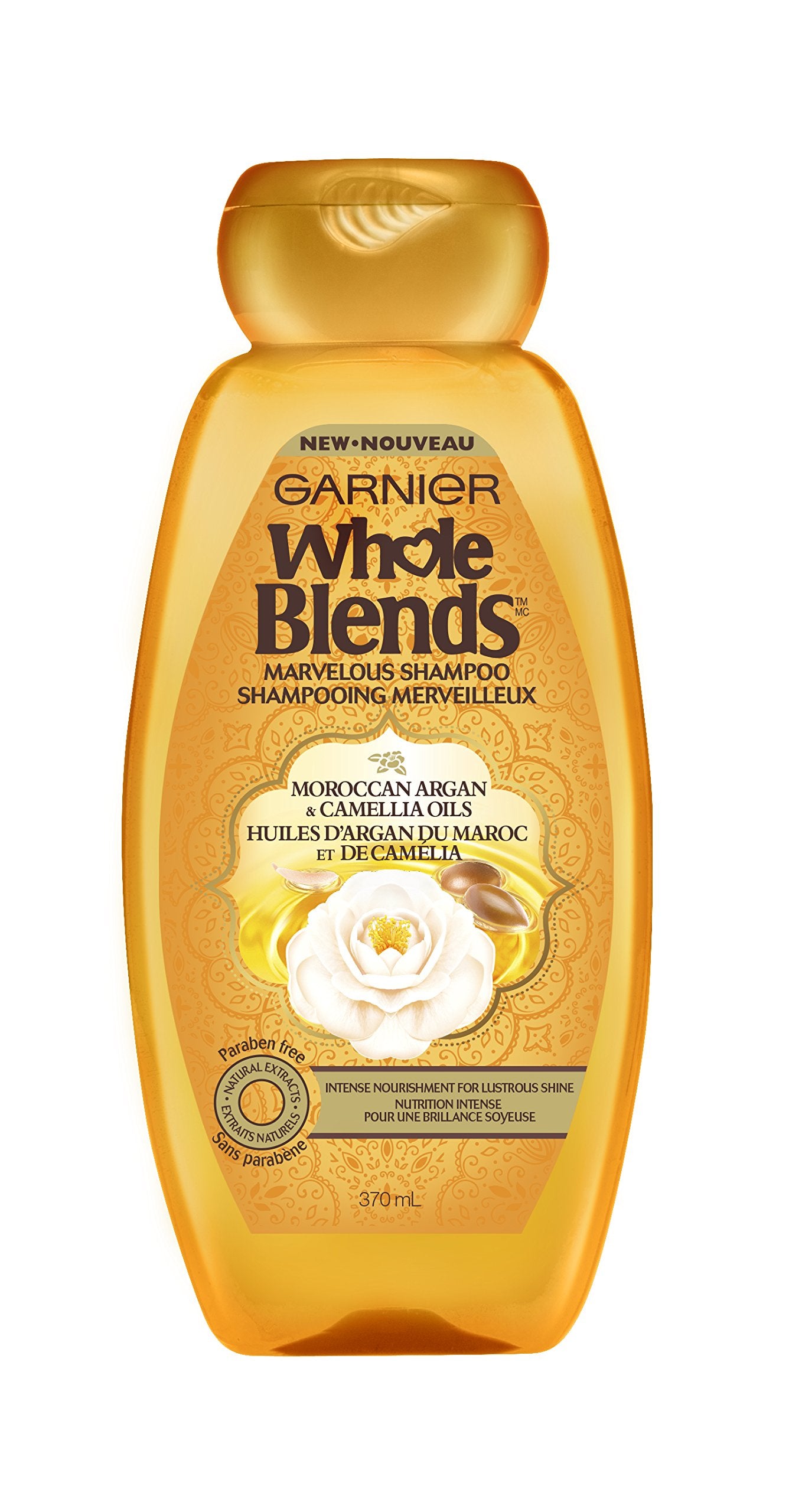 Garnier Whole Blends Shampoo with Moroccan Argan & Camellia Oils Extracts, 12.5 Fl Oz (Pack of 1)